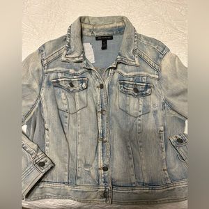 International Concepts -INC Distressed & Embellished Denim Jacket, XL $25